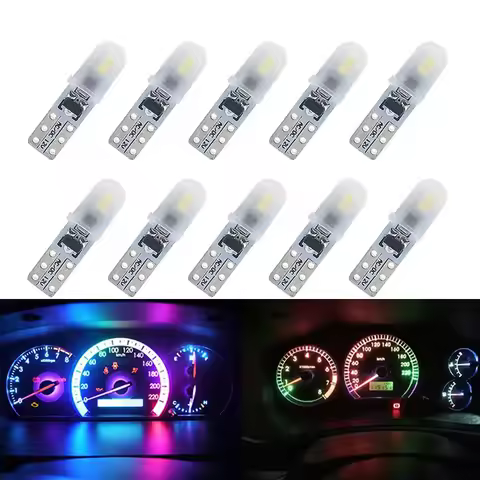 20/50/100pcs T5 W3W Auto instrument lights Dashboard led warning light Makeup lamp speedometer Oil g