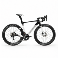 RockBros | จักรยานถนนเบรกดิสก์อากาศพลศาสตร์ คาร์บอนไฟเบอร์ สายไฟภายใน ชุดเกียร์ 105 Di2