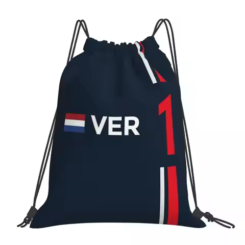F1 2022 - #1 Verstappen Backpacks Casual Portable Drawstring Bags Drawstring Bundle Pocket Sports Ba