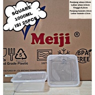 Thinwall square 1000ml, 25 pcs Quality 25-piece square lunch box/
