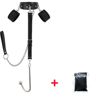 【Clearance】 SM Toy Hand Toy with Traction Chain Black Faux Body Restraint Tool and Collar Metal Hook