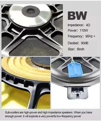 Car subwoofer suitable for BMW F10 F30 G30 G20 F20 F22 F23 F48 F34 E90 E60 X5 X3, high-quality seat 