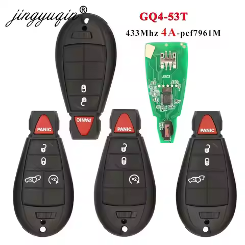 jingyuqin GQ4-53T 433MHz 4A Chip Fobik Remote Car Key fob for For Dodge RAM Jeep Cherokee Sport KL C