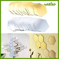 Clearance event!! 12Pcs 3D Hexagon Acrylic Mirror Wall Stickers DIY Art Wall Decor Stickers Home Decor Living Room