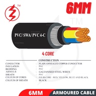 [LOOSE CUT] 6mm x 4C  Armoured Cable / Underground Cable