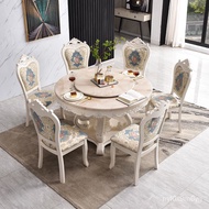 superior productsEuropean Style Dining Table Marble Dining Tables and Chairs Set Simple European French round Table with