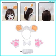 Alia Sheep Costume Set Halloween Sheep Ear Hair Hoop Sheep Soft Gloves Plush Tail