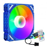 Others - 電腦機箱RGB變色散熱器 大風量靜音散熱風扇(藍框6pin幻彩模式（遙控器控制）)