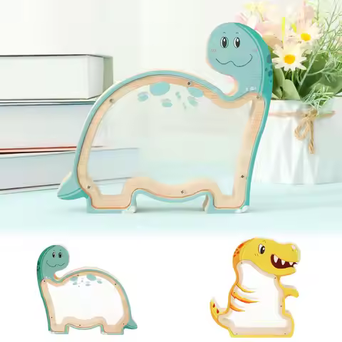 Wood Dinosaur Shape Money Box Piggy Bank Stimulate Interest Cash Saving Jar Foster Saving Habit for 