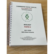 Cambridge IGCSE Biology Topical (0610) from 2017-2024 with Mark Scheme