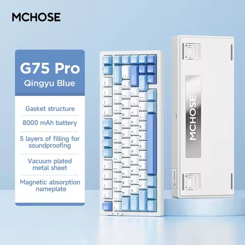 MCHOSE G75 Pro Gaming Mechanical Keyboard Tri-Mode Wireless Hot Swappable RGB Backlit Customized 75%