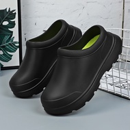 Kitchen Safety Shoes for Men Women Chef  Clogs Shoes -Non-slip &amp;Oil-proof Work Shoes Thick Sole Waterproof Slip on Half Shoes Garden Shoes Restaurant Cook Shoes Comfortable Professional Hospital White Nurses Slippers