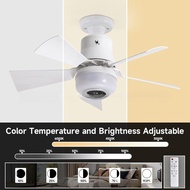  New E27 spiral ceiling fan light, colorful Bluetooth sound system, flower shaped fan light, detach