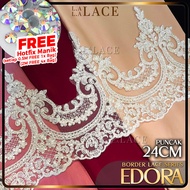 Border Lace Edora [FREE MANIK EACH 0.5M] Renda Baju / Renda Border Baju Lace For Baju Kurung LALALAC