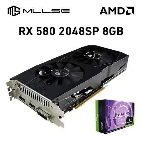 MLLSE Placa De Video AMD Radeon RX580 8GB GDDR5 Graphics Card 256-bit PCI Express 3.0 ×16 HD GPU Gam