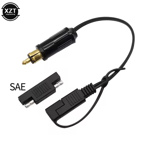 DIN Hella Powerlet Plug to SAE Battery Adapter Connector Cable for BMW Motorcycle