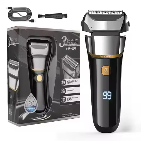 FK608 Men's Electric Shaver 3-Blade Razor Sideburn Trimmer Electric Reciprocating Shaver Beard Trimm