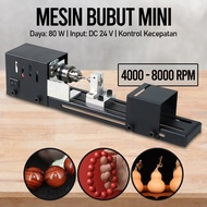 Mesin Bubut Mini DIY 80W Kecepatan 4000 - 8000 RPM Terbuat dari Besi dan Aluminium G3055