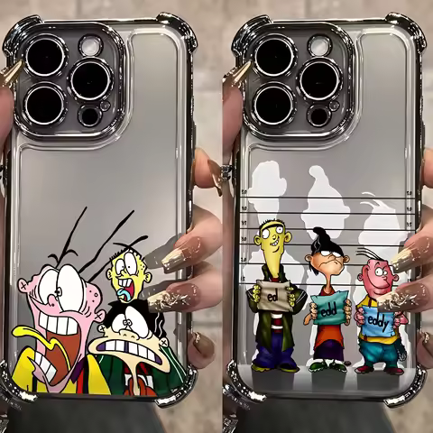 Cartoon E-Ed Edd N Eddy Plating Phone Case For iPhone 16e 16 15 14 13 12 11 Pro Max X XR XSMax 7 8 6