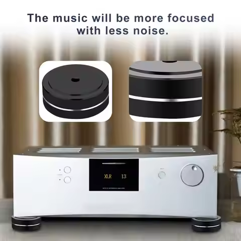 Audio Equipment Feet 40x15mm Turntable Feet Speaker Isolation Feet with Non-Slip Rubber Rings&Adhesi