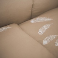 Embroidered feather newborn DUVET cover set - brown nursery bedding