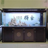 魚缸 客廳大大型魚缸 超白玻璃水族箱 傢用落地底濾2米龍魚缸 免換水魚缸 辦公室居傢魚缸 通用魚缸