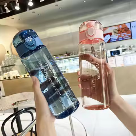 780ml Sports Bottle Frosted /Transparent Water Bottle Portable Gym Travel Clear Leakproof Drinking B