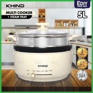 【SIRIM 3 PIN】 KHIND MC5001 MULTI COOKER POT with Steam Tray for steamboat noodle rice soup porridge 