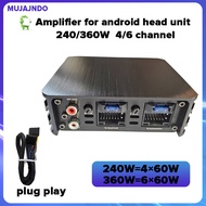 MUJAJNDO 240W 360W 4 channel 6 channel DSP audio power amplifier HIFI for android stereo plug play android head unit 12v