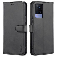 Thinmon for Vivo V21/V21E 4G/Y73 2021/V21E 5G Flip Wallet Casing Cover Soft Back Shell for Vivo V21/