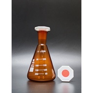 NRG Brown Erlenmeyer Flask, Flask With Plastic Stopper