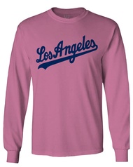 VICES AND VIRTUES Los Angeles California Cali LA Retro Script Fonts Baseball Long Sleeve Men's