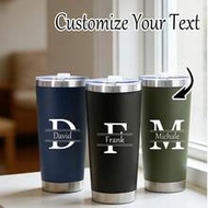 1pc Customized Letter Insulated Cup With Lid, Unisex, Customized Stainless Steel Portable Coffee Mug