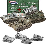 Wargames Delivered - Victrix 12mm (1:144) SU76 Self-Propelled Gun Set – 6 Highly Detailed WWII Minia