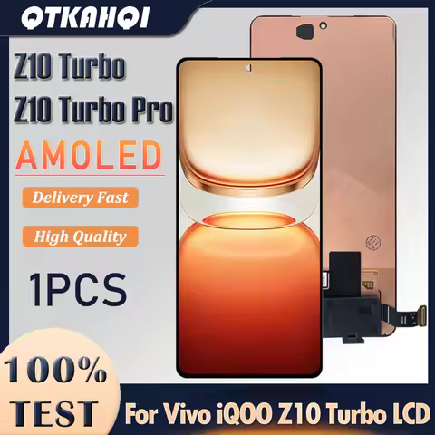 6.78" AMOLED LCD For Vivo iQOO Z10 Turbo LCD V2452A Display Touch Screen Digitizer Assembly For iQOO