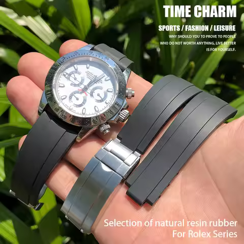 18mm 19mm 20mm 21mm Rubber Silicone Watchband Fit for Rolex Submariner GMT OYSTERFLEX Daytona DEEPSE