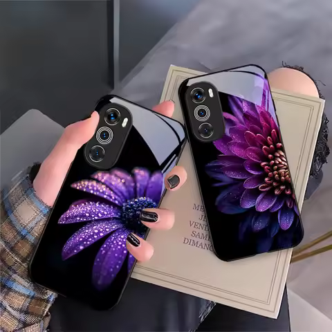 Purple rose flowers For Motorola Moto G 14 22 24 34 35 45 54 55 75 84 85 Stylus Edge 30 40 Neo 50 Ul