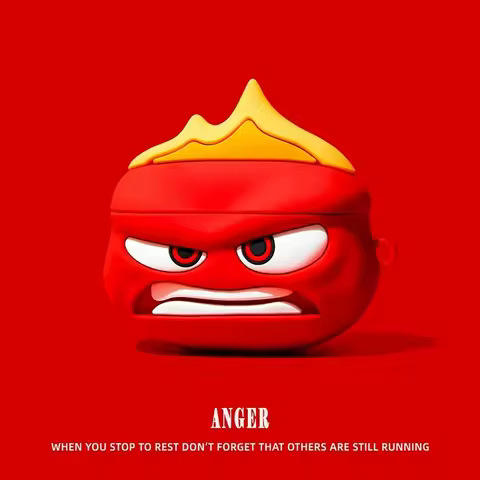 For Airpods 1 2 3 4 airpods Pro 2 Inside Out Anger Silicone Earphone Case Accessories Cover With Hoo
