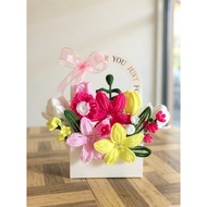 Flower box bouquet flower bouquet flower bouquet box flower bouquet box wire feather flower bouquet/