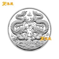 上海集藏 1988年龍年生肖金銀幣紀念幣 12盎司銀幣 雙龍戲珠