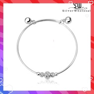 💥PROMO💥#JGB007 Gorgeous Baby Bangle with bells in real genuine 925 sterling silver (Original Silver)