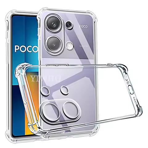 Shockproof Phone Case for Xiaomi Poco M6 Pro 4G M5s M4 M3 Pro 5G Transparent Clear Silicone Soft TPU