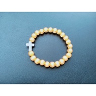 G548 WORLD BALL MOTE CROSS BRACELET 8MM