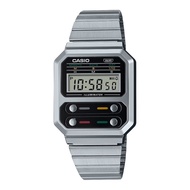 Casio Collection Vintage A100WE-1ADF Men's Digital Silver Stainless Steel Strap Watch