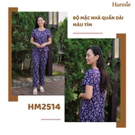 Harmie HM2514 Purple pants short sleeve home wear set