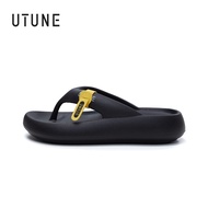 UTUNE Womens 5cm Thick Sole Flip Flops EVA One Piece Molded Non Slip Beach Sandals Soft Lightweight 