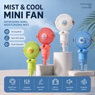 GearInk Spray Fan Cute Image Mini Fan Air Cooler Fan USB Rechargeable Fan Small Fan Spray Humidifier