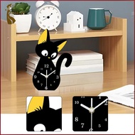 [kokiya] Silent Cat Table Clock Acrylic Modern Art Decorative Desk Clock Ornament for Kids Room Shel