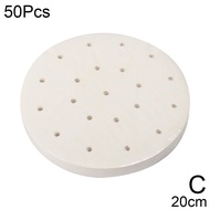 50PCS Steamer Paper Round Paper Pad 7.5/10/20/24/26cm Paper Dim Oil Sum Steaming Paper Paper Pad Fryer Non-stick Steamer Paper Air Pad Baking V5J2