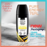 AVON FEELIN FRESH PURE ENERGY ANTI-PERSPIRANT ROLL-ON DEODORANT 75ML 72HRS